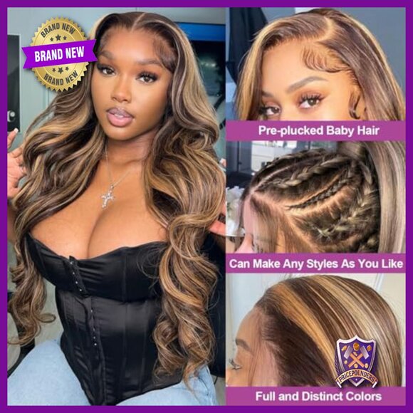 26 Inch Human Hair 360 Lace Front Wig Pre Plucked Body Wave Glueless main image 5